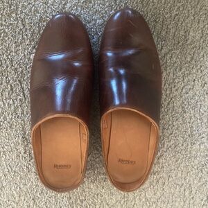 RHODE Men's Dark Brown Leather Slip-On/Mules/Loafers